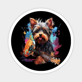 Yorkshire Terrier Playing Guitar Magnet